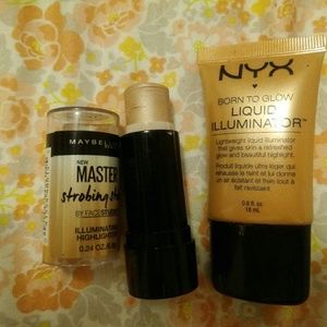 Maybelline Stick Highlight & NYX Liquid highlight